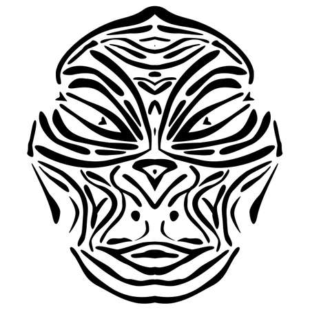Vector illustration of a abstract lurid African mask.のイラスト素材