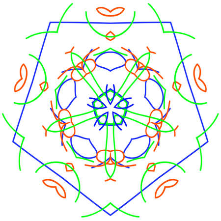 Pentagon ornament design element, vector graphics.のイラスト素材