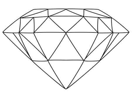 Vector illustration of diamond line drawing..のイラスト素材