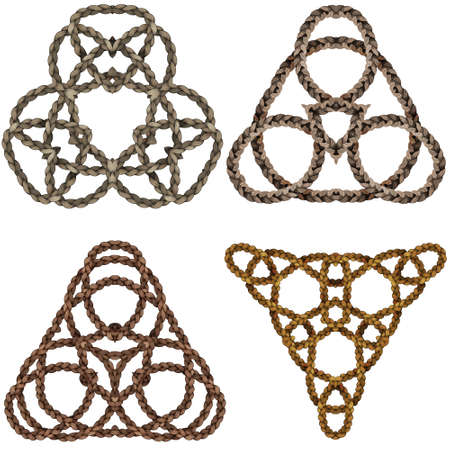 Closed wire pattern set in celtic patternのイラスト素材