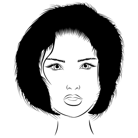 Graphics portrait girl genre minimalismのイラスト素材