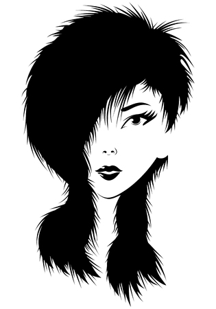 Graphics portrait girl genre minimalismのイラスト素材
