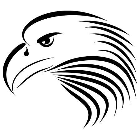 Linear drawing eagle genre minimalismのイラスト素材