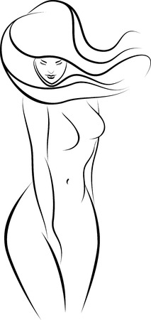 Woman nude vector illustrationのイラスト素材