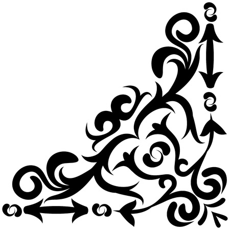 Decorative ornament swirl shapes or elegant vintage frame border designのイラスト素材