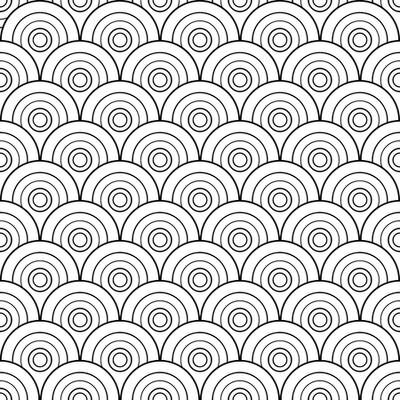 Pattern seamless circle abstract wave background. Japanese circle pattern vectorのイラスト素材