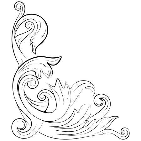 Decorative ornament swirl shapes or elegant vintage frame border designのイラスト素材
