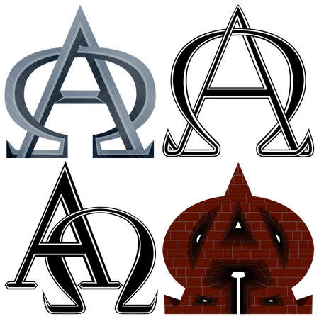 Set Alpha and Omega, vector EPS 10のイラスト素材