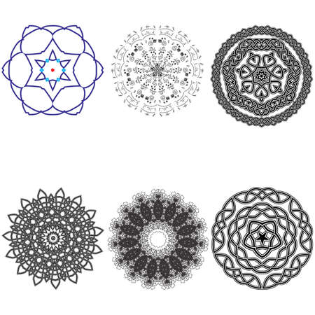 Set Mandala pattern, vector EPS 10のイラスト素材