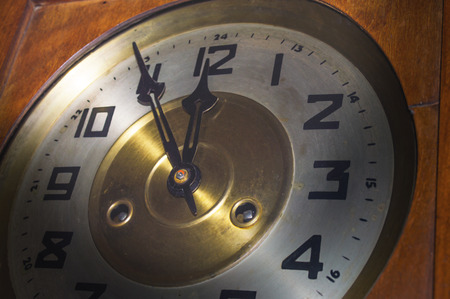 Historic wall clock conceptually imaging high time
