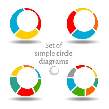Simple vector set of circle diagramsのイラスト素材