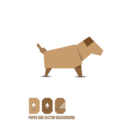 Paper Dog Backgroundのイラスト素材