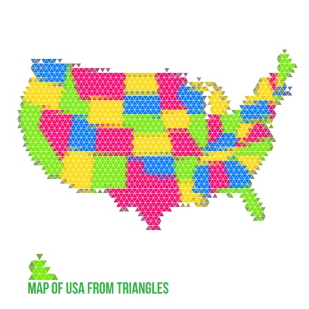 Map of USA from Trianglesのイラスト素材