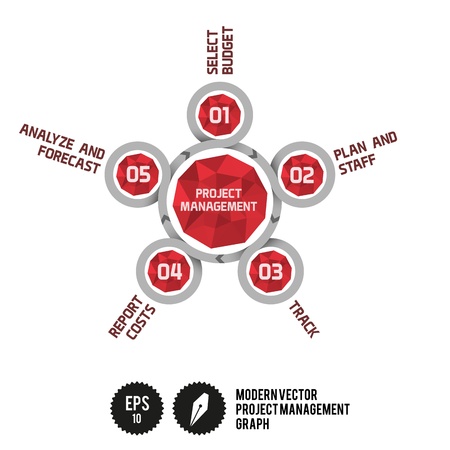 Modern Project Management Graph with Gemsのイラスト素材