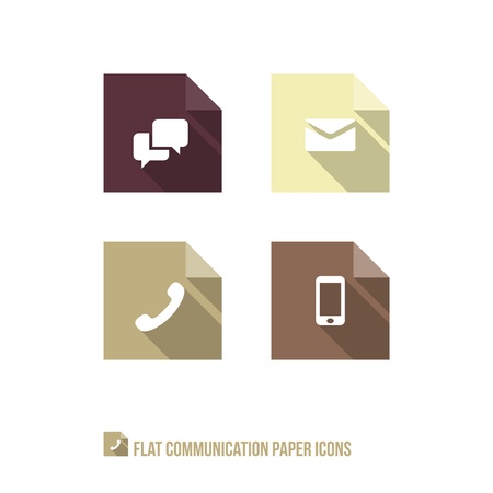 Communication Paper Icons - Flat Design - Vector Illustration - Infographic Elementのイラスト素材