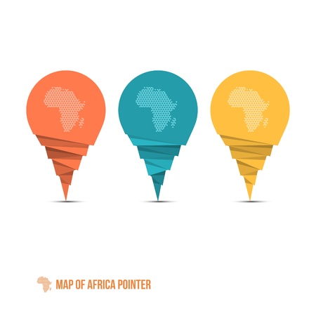 Map of Africa Pointer - Infographic Element - Vector Illustrationのイラスト素材