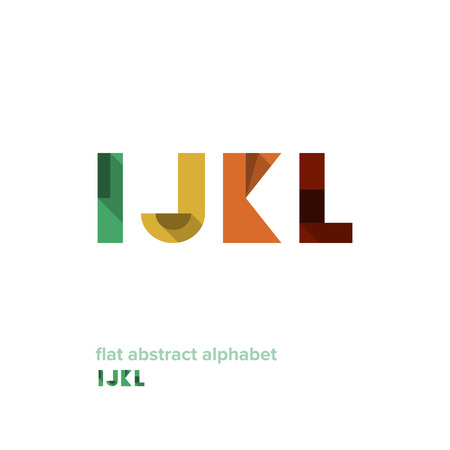 Modern Simple Abstract Colorful Alphabet - Flat Design - Vector Illustration - Web Design - Advertising Elementのイラスト素材