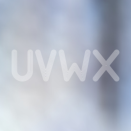 U V W X  Light Lines Alphabet with Blurred Out of Focus  Background - Vector Illustrationのイラスト素材