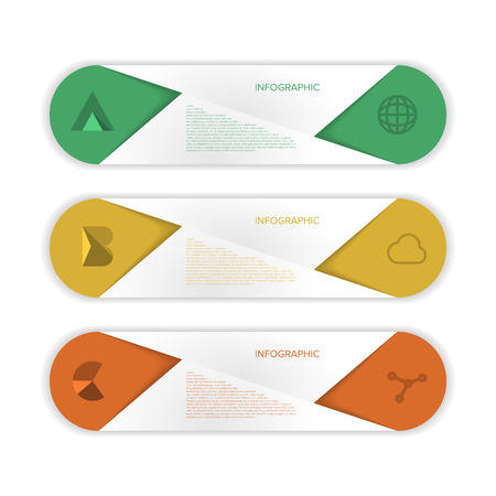 Modern Design Minimal Style Infographic Template with Alphabet - Numbered Banners - Horizontal Cutout Lines - Graphic or Website Layout Vectorのイラスト素材