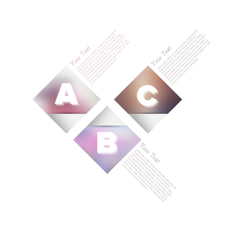 Modern Minimal Design Infographic Template with Alphabet - Vecotr Infographics - Numbered Banner - Horizontal Cutout lines - Website Layoutのイラスト素材
