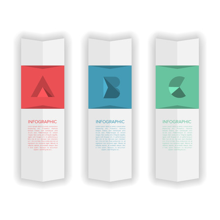 Modern Minimal Design Infographic Template with Alphabet - Vecotr Infographics - Numbered Banner - Horizontal Cutout lines - Website Layoutのイラスト素材