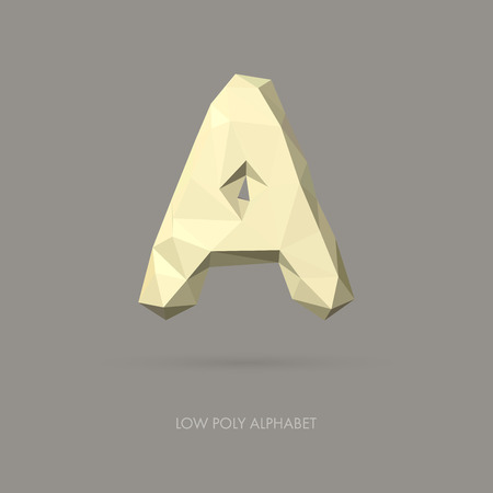 Low Poly Alphabet Letter A - Vector Illustration - Polygon Structureのイラスト素材