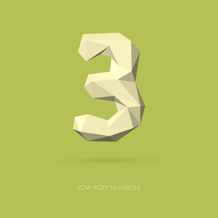 Low Poly Alphabet Number 3 - Vector Illustrationのイラスト素材