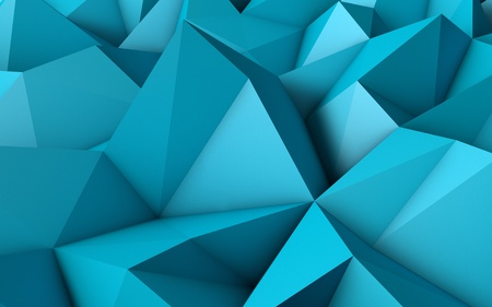Abstract Blue Low Poly 3D Background - Polygonal Renderの写真素材