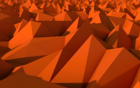 Abstract Orange Low Poly 3d Background with Depth of Field Effect - Polygonal Render - Raster Imageの写真素材