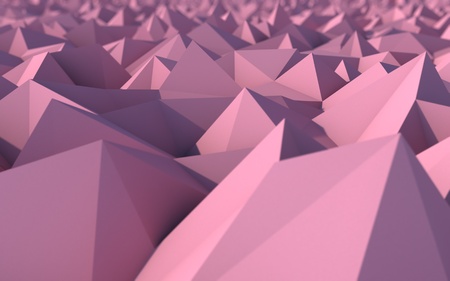 Abstract Pink Low Poly 3d Background with Depth of Field Effect - Polygonal Render - Raster Imageの写真素材