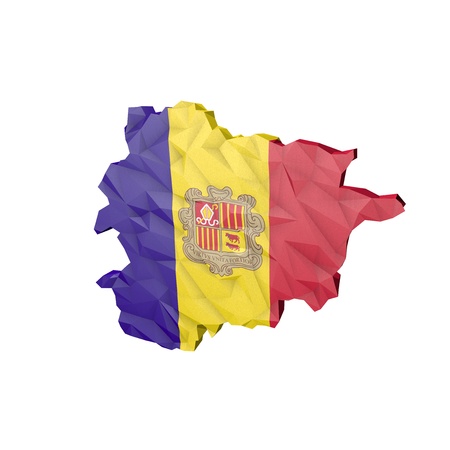Low Poly Andora Map with National Flag - Infographic Illustrationの写真素材