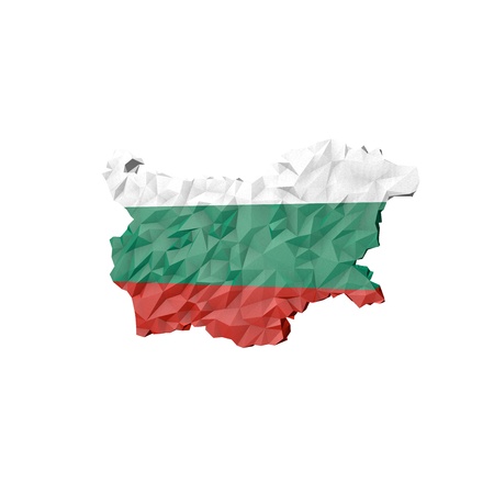Low Poly Bulgaria Map with National Flag - Infographic Illustrationの写真素材