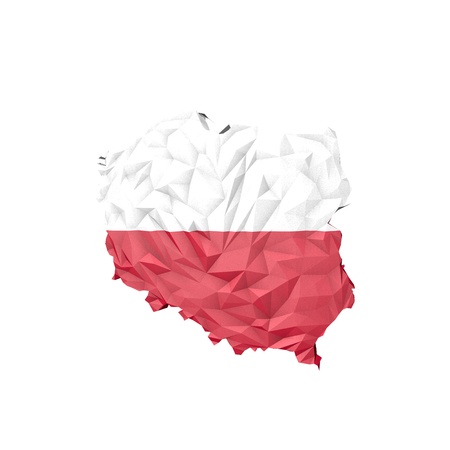 Low Poly Poland Map with National Flag - Infographic Illustrationの写真素材
