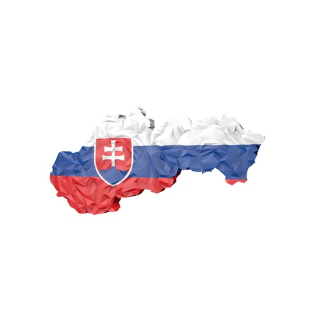Low Poly Slovakia Map with National Flag - Infographic Illustrationの写真素材