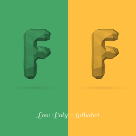Polygonal Flat Alphabet Letter F - Vector Illustration - Can be Used for Caption or Titleのイラスト素材