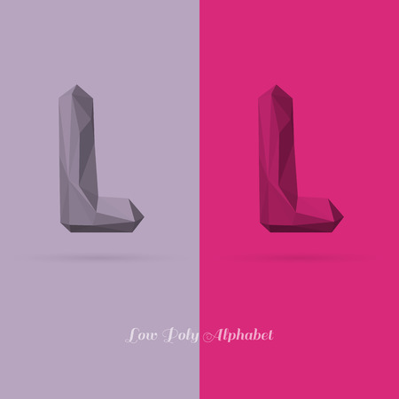 Polygonal Flat Alphabet Letter L のイラスト素材