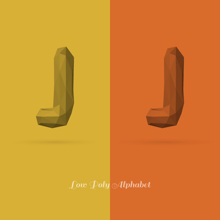 Polygonal Flat Alphabet Letter J のイラスト素材