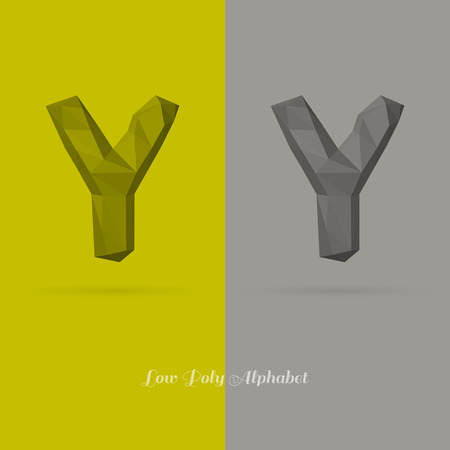 Polygonal Flat Alphabet Letter Y - Vector Illustration - Can be Used for Caption or Titleのイラスト素材