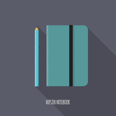 Flat Hipster Notebook Icon - Vector Illustrationのイラスト素材