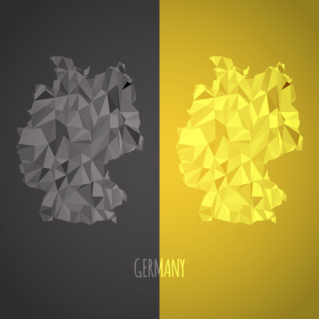 Low Poly Germany Map with National Colors - Infographic - Vector Illustrationのイラスト素材