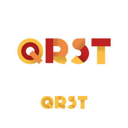 Q R S T Modern Flat Alphabet with Noise Shadow のイラスト素材