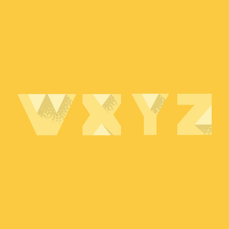 W X Y Z - Modern Transparent Alphabet with Noise Shadowのイラスト素材