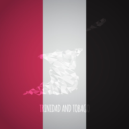 Low Poly Trinidad and Tobago Map with National Colors - Infographic - Vector Illustrationのイラスト素材