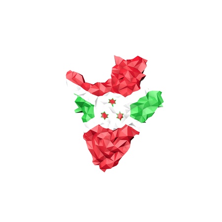 Low Poly Burundi Map with National Flag - Infographic Illustrationの写真素材
