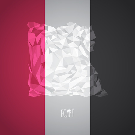 Low Poly Egypt with National Colors - Infographic - Vector Illustrationのイラスト素材