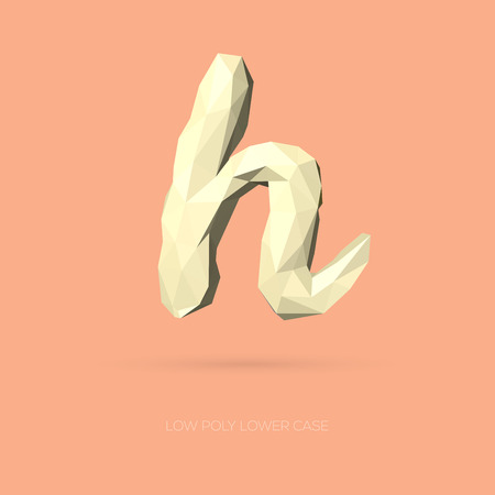 Low Poly Lower Case Alphabet Letter h - Hand Drawn Style - Vector Illustrationのイラスト素材