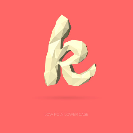 Low Poly Lower Case Alphabet Letter k - Hand Drawn Style - Vector Illustrationのイラスト素材