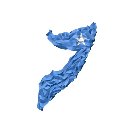 Low Poly Somalia Map with National Flag - Infographic Illustrationの写真素材