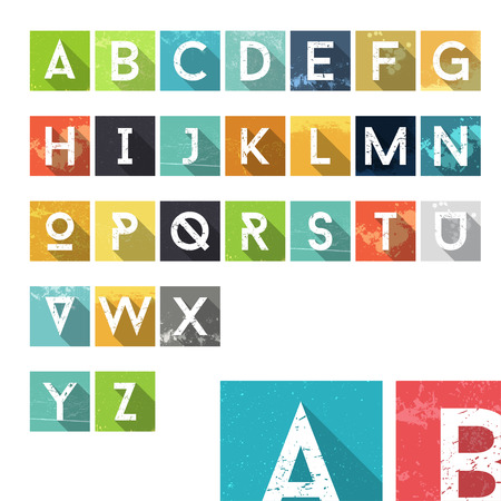 Grunge Dust Colorful Alphabet Icons - Typography Element - Vector Illustrationのイラスト素材