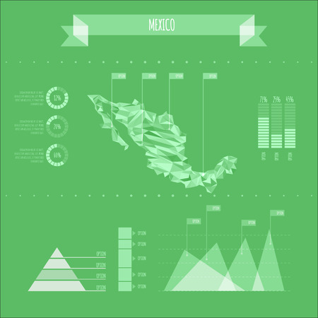 Mexico Infographic Report Template - Vector Illustrationのイラスト素材